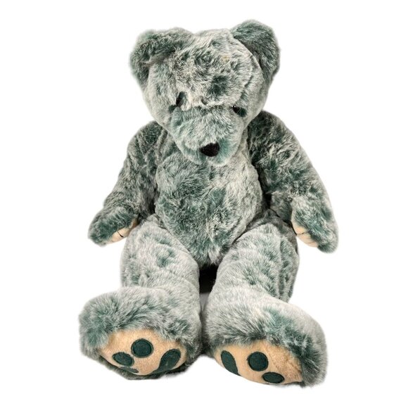 Vtg Purr-Fection by MJC Teal Blue Bear Plush Stuffed Animal Toy 1992 Teddy Paws - Picture 1 of 8